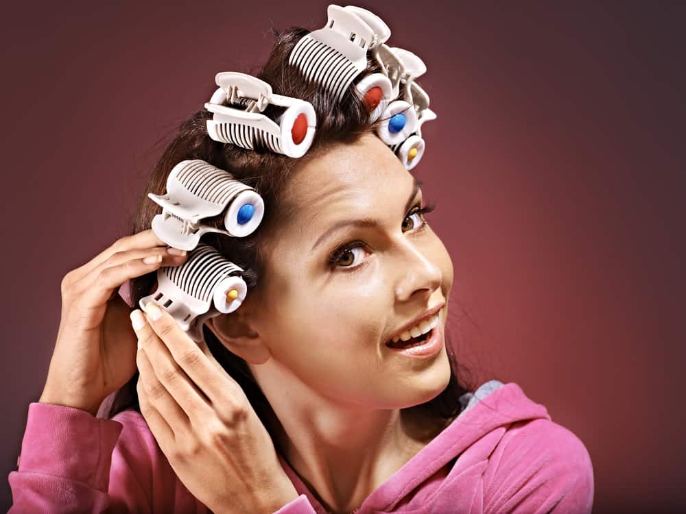 curl your hair using hot rollers