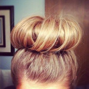 workout hairstyle donut bun